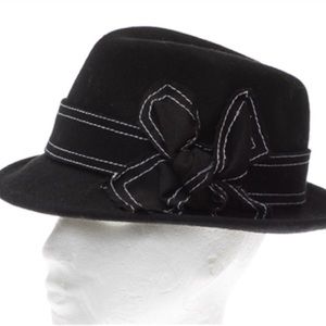 Something Special L.A. Black fedora hat with ribbon 100% wool